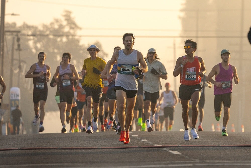 Runners participating in a marathon race as part of the growing running movement.